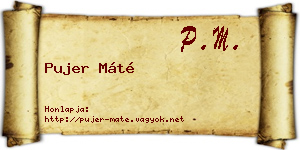 Pujer Máté névjegykártya